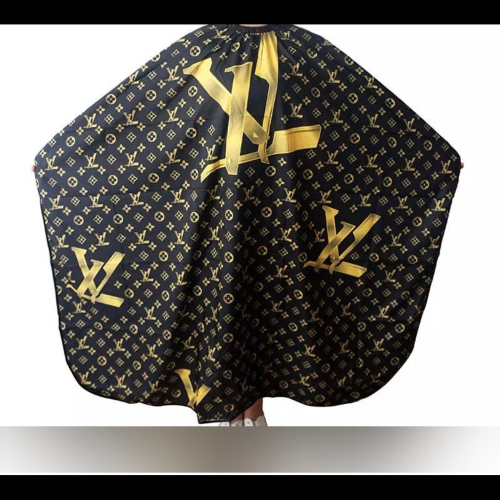 Barber hair cutting and styling cape (Luxury Style Drape- Black & Gold cape)